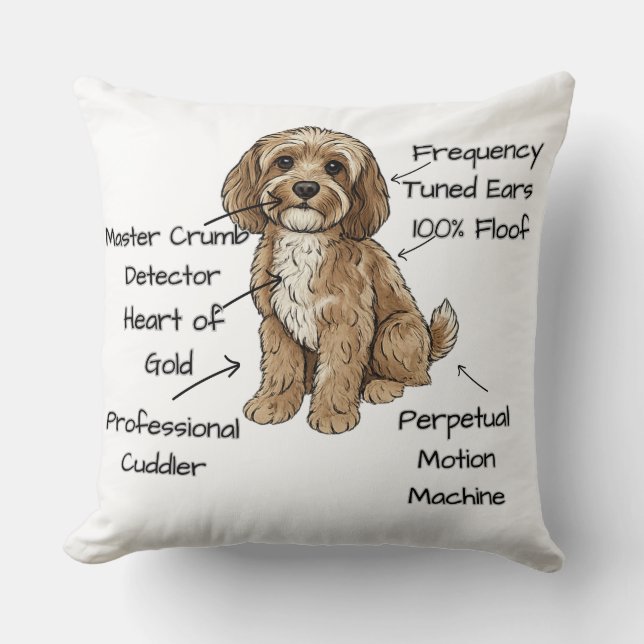Almofada Cute Anatomia de um Presente para Amantes de Cães  (Frente)