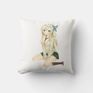 Almofada Cute Anime Girl Pillow Art – Soft Aesthetic Waifu 