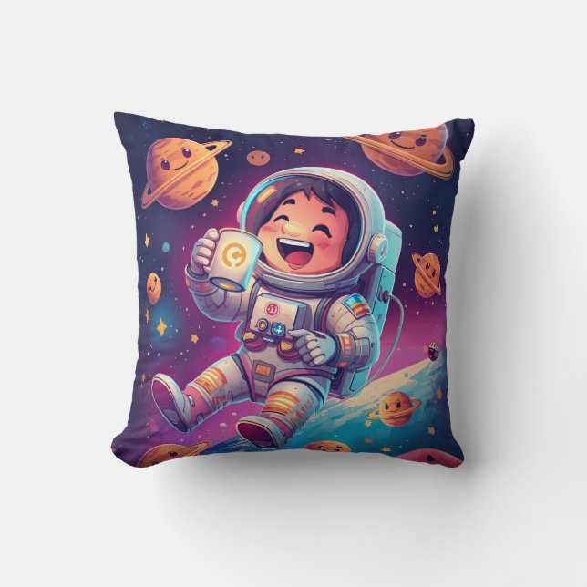 Almofada Cute Astronaut Kids Pillow – Space Adventure Dream (Frente)