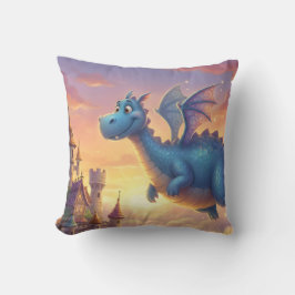 Almofada Cute Baby Dragon Nursery Throw Pillow
