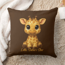 Cute Baby Giraffe Throw Pillow
