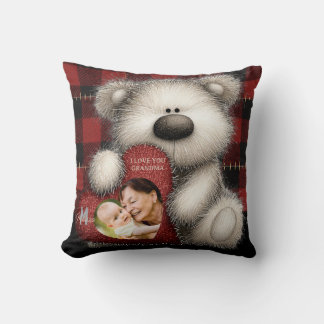 Almofada Cute Bear I Love You Grandma Custom Monogram Photo