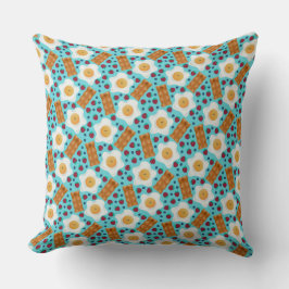 Almofada Cute Blue Eggs Bacon Strawberries Blueberries 