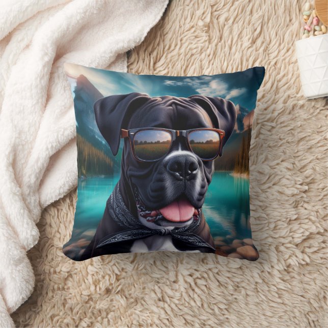 Almofada Cute Boxer Dog with Shades (Cobertor)