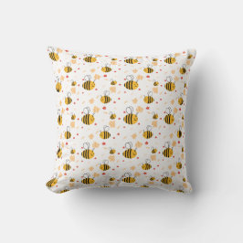 Almofada Cute Bumblebee e Flores