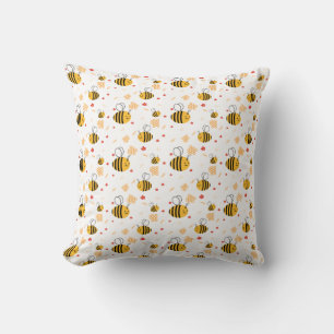 Almofada Cute Bumblebee e Flores