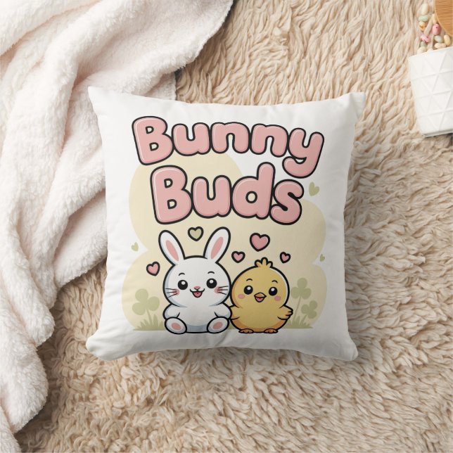 Almofada Cute Bunny Buds Easter Throw Pillow (Cobertor)