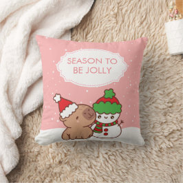 Almofada Cute Capybara & Snowman