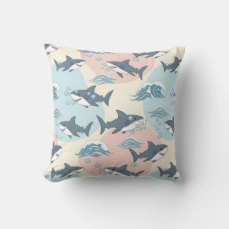Almofada Cute Cartoon Soft Nautical Shark Pattern