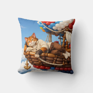 Almofada Cute Cat Balloon Adventure Kids Pillow Decor