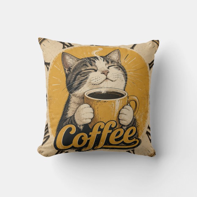 Almofada Cute Cat Coffee (Frente)