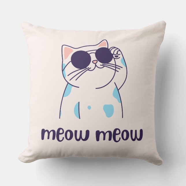Almofada cute cat meow meow pillow (Frente)