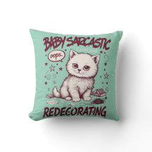 Cute Cat Oops Redecorating Funny Sarcastic Kitten