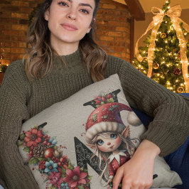 Almofada Cute Christmas Elf Festivo Com Faux Tan Couro