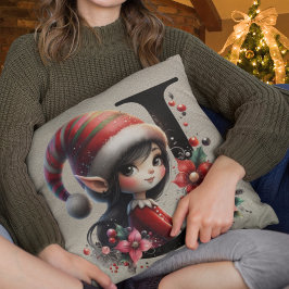 Almofada Cute Christmas Elf Festivo J Faux Couro Bege