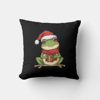 Almofada Cute Christmas Frog Sweater - Santa Frog Holding G