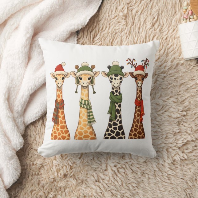 Almofada Cute Christmas Giraffe Lover Festive Giraffes Xmas (Cobertor)
