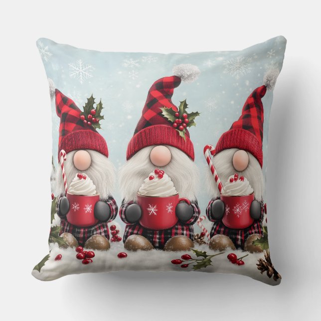 Almofada Cute Christmas Gnome Throw Pillow (Frente)
