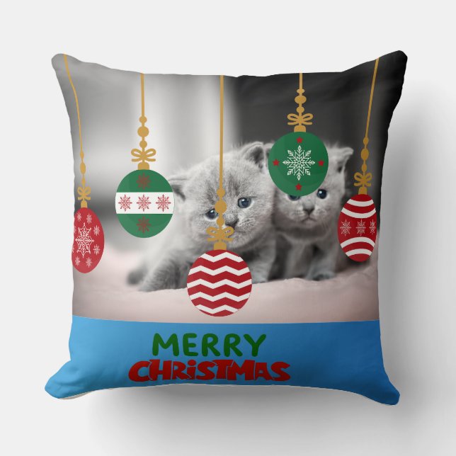 Almofada Cute Christmas Kittens Decorative Pillow (Frente)