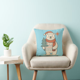 Almofada Cute Christmas Polar Bear Scandinavian Winter