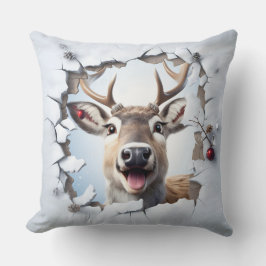 Almofada Cute Christmas Reindeer Throw Pillow