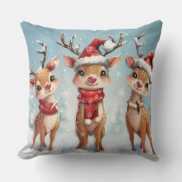 Almofada Cute Christmas Reindeer Throw Pillow