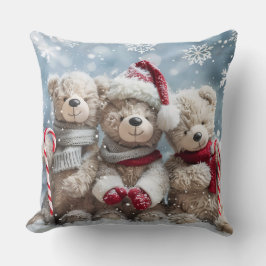 Almofada Cute Christmas Teddy Bear Throw Pillow