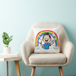 Almofada Cute Cleaning Mascot Rainbow Cartoon Design Art