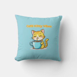 Almofada **Cute Coffee Cat – Adorable Cat Drinking Coffee I