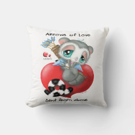 Almofada Cute Cupid Lemur on Heart - Arrows of Love