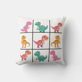 Almofada Cute Dinosaur Grid Design with Nine Colorful Dino