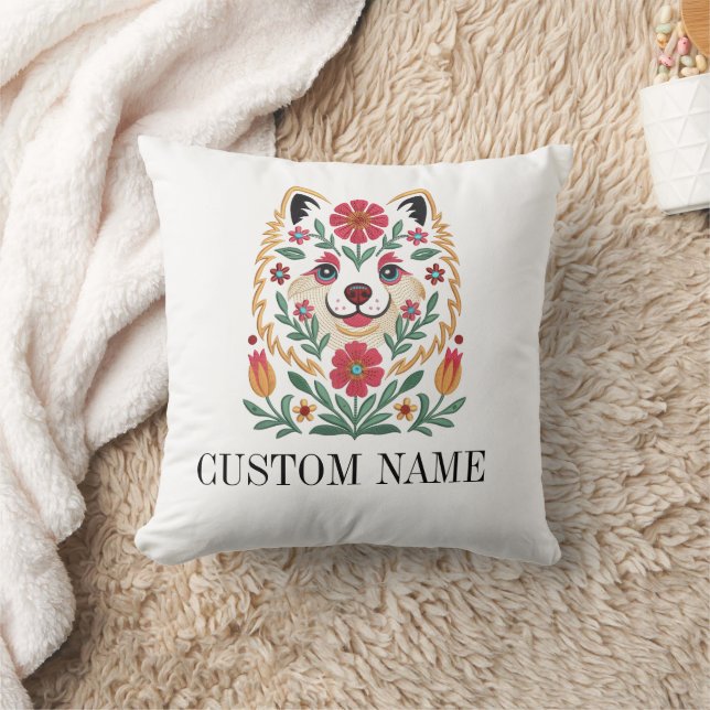 Almofada Cute Dog Floral Personalized Pillow (Cobertor)