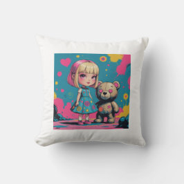 Almofada Cute Doll with Teddy Bear