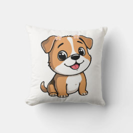 Almofada Cute Floral Puppy Throw Pillow – Soft Pink flower