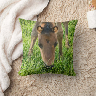 Almofada Cute Foal Baby Horses Green Cotton