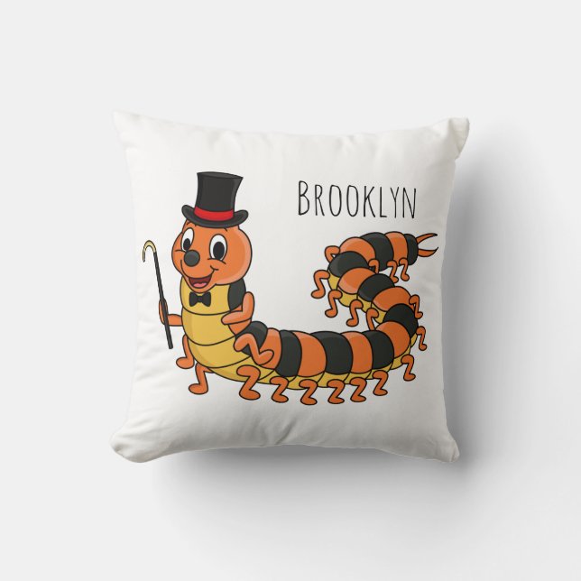 Almofada Cute funny centipede cartoon illustration  (Frente)