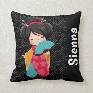 Almofada Cute Geisha * escolha sua cor de fundo