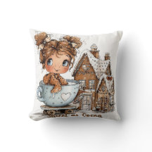 Cute Gingerbread Girl in Teacup Christmas 
