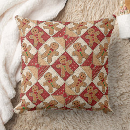 Almofada Cute Gingerbread Man Patchwork Pattern Style