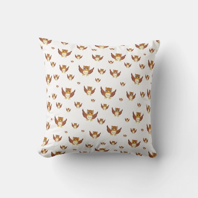 Almofada Cute Golden Owl Seamless Pattern (Frente)
