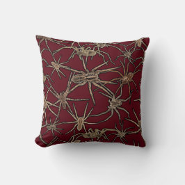 Almofada Cute Halloween Spiders on Blood Red