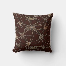 Almofada Cute Halloween Spiders on Chocolate Brown
