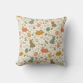 Almofada Cute Hand Drawn Spring Bunnies Throw Pillow