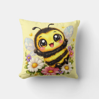Almofada Cute Happy Bumblebee Kawaii Cushion Pillow