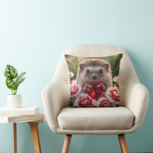 Cute January Hedgehog with Garnet Heart