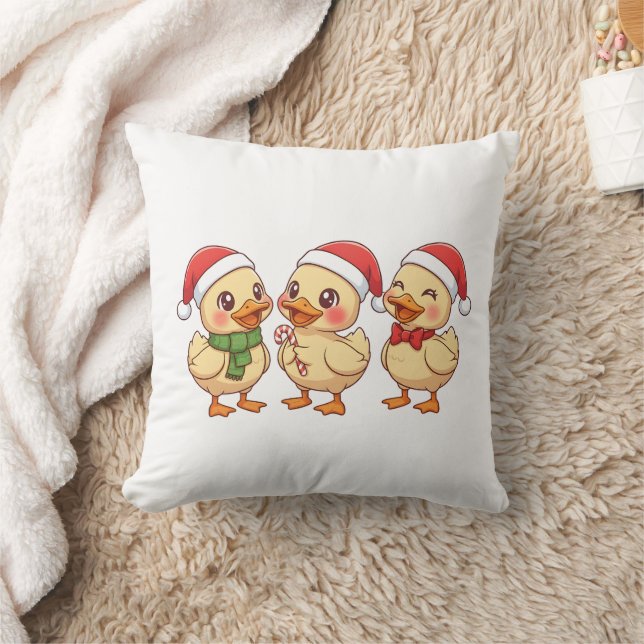 Almofada Cute Kawaii Christmas Ducks | Festive Holiday  (Cobertor)