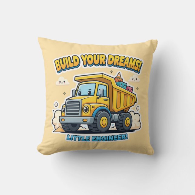 Almofada Cute Kawaii Truck - Build Your Dreams (Frente)
