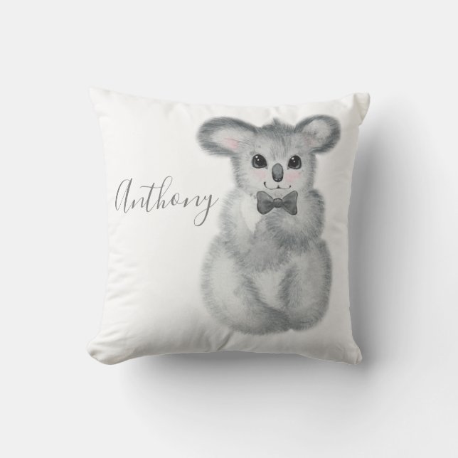 Almofada Cute Koala Bear Name Floral Modern Simples Throw P (Frente)