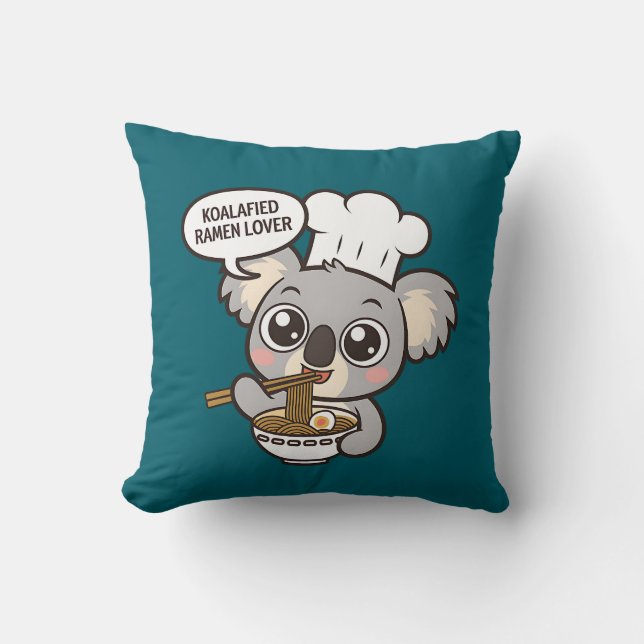 Almofada Cute Koala curtindo Ramen (Frente)