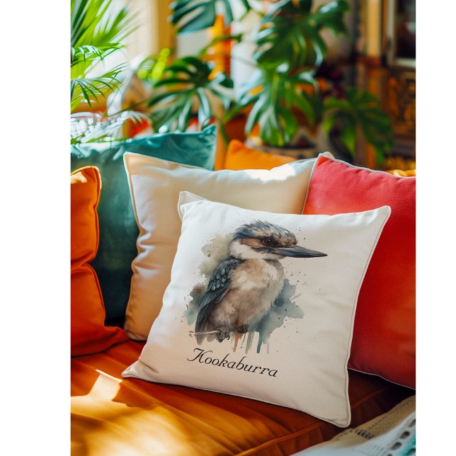 Almofada Cute Kookaburra em uma filial, personalizado (Criador carregado)